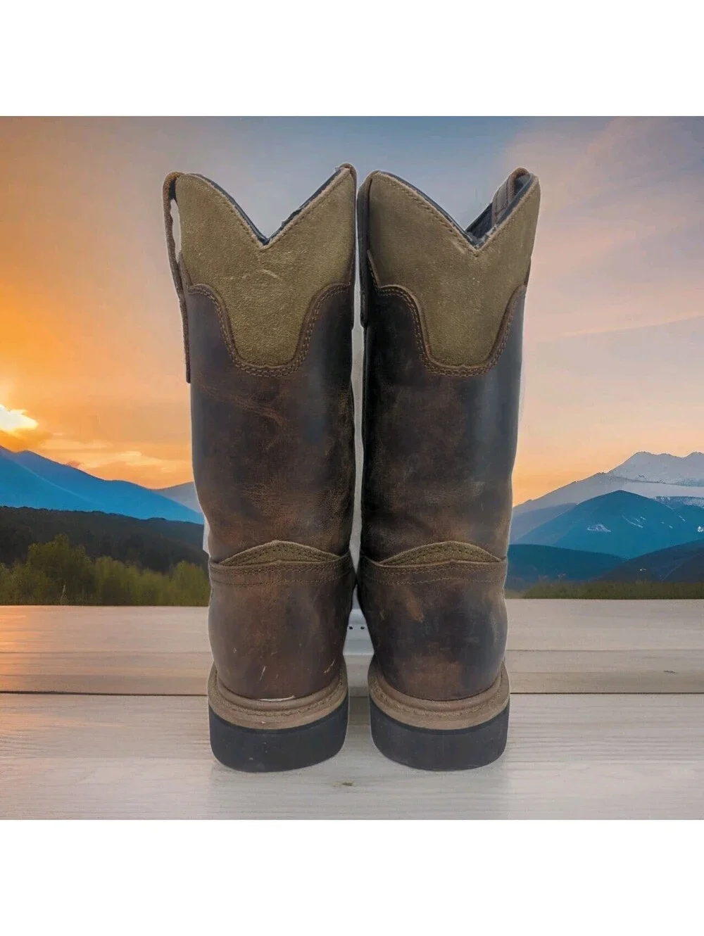 Dan Post John Deere Steel Toe Western Work Boots Mens 7.5 Women 8.5 Wide JD4394